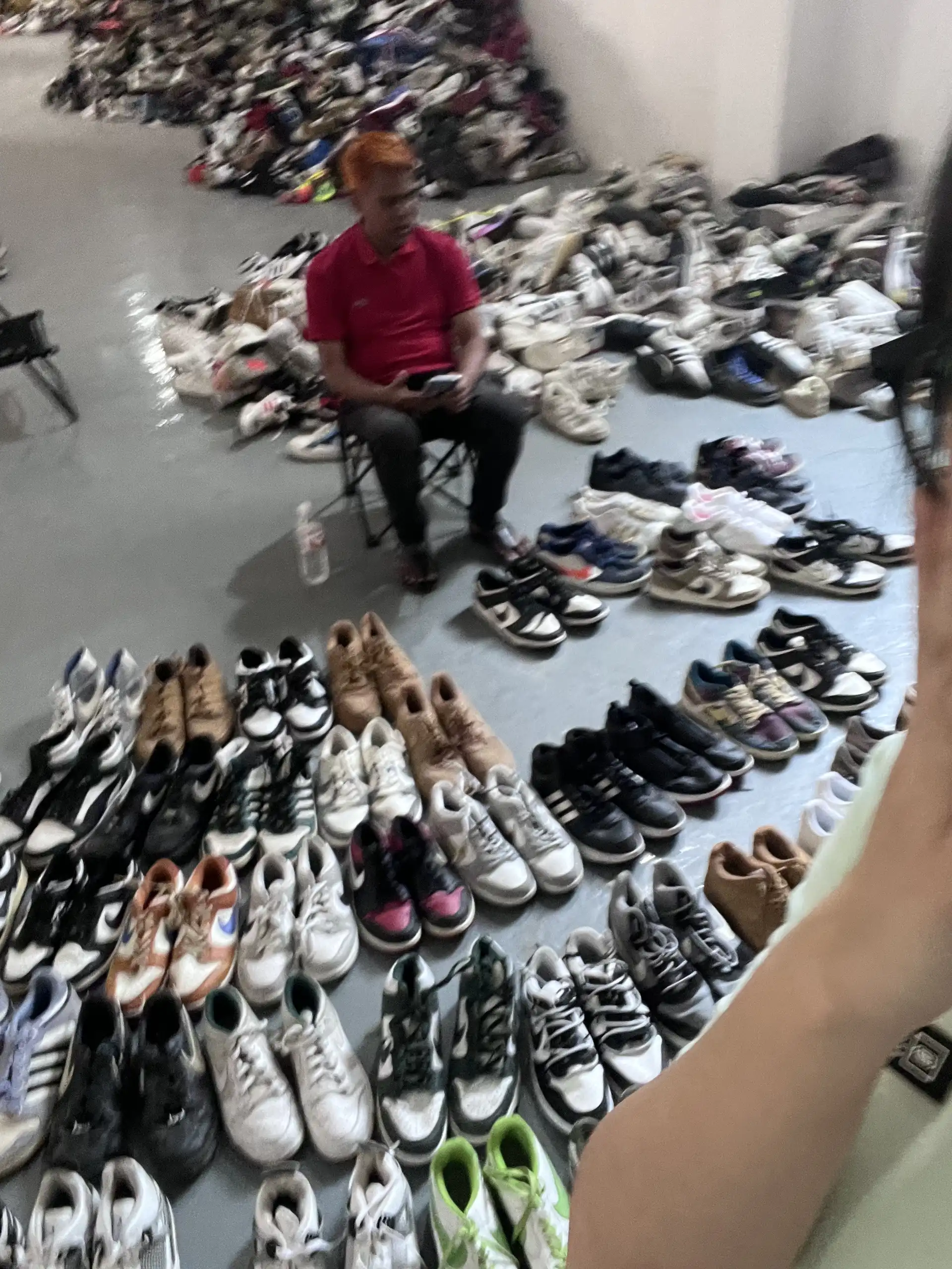 RealismThrift Branded Shoe Sorting Station - Strict Grade A Quality Control for Export Sneakers and Footwear